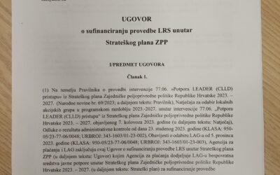 LAG “Papuk” potpisao Ugovor o sufinanciranju provedbe LRS unutar Strateškog plana ZPP